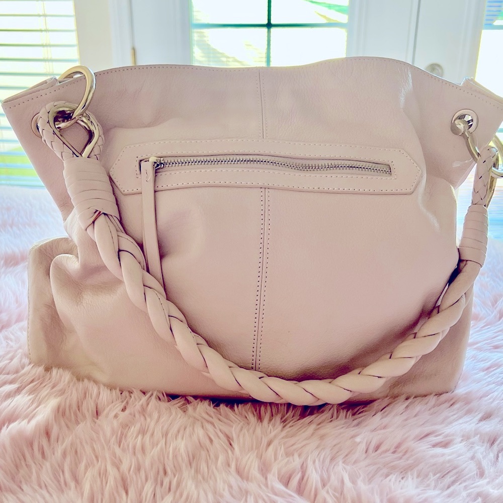 NEW Sumptuously Butter Soft Leather light pink large/medium Hobo Handbag
